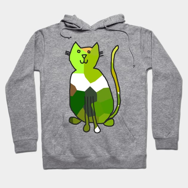 Green Crystal Cat Hoodie by ellenhenryart